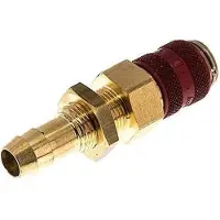 Tameson Messing DN 5 Rood Luchtkoppeling Snelkoppeling 9 mm Slangpilaar Schotkoppeling Double Shut-Off