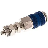 Tameson Vernikkeld Messing DN 5 Blauw Luchtkoppeling Snelkoppeling 4x6 mm Push-On Schotkoppeling