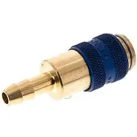 Tameson Messing DN 5 Blauw Luchtkoppeling Snelkoppeling 6 mm Slangpilaar Double Shut-Off
