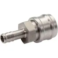 Tameson RVS DN 7.2 (Euro) Luchtkoppeling Snelkoppeling 10 mm Slangpilaar Double Shut-Off
