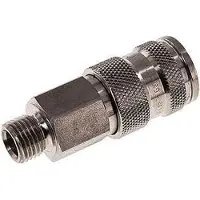 Parker RVS 316L DN 7.8 Luchtkoppeling Snelkoppeling G 1/4 inch Buitendraad Double Shut-Off