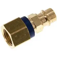 Parker Messing DN 7.2 (Euro) Blauw-Coded Luchtkoppeling Insteeknippel G 1/4 inch Binnendraad