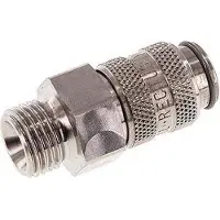Parker RVS 316L DN 5 Luchtkoppeling Snelkoppeling G 1/4 inch Buitendraad Double Shut-Off