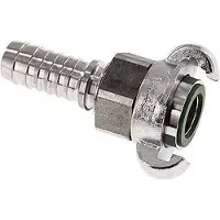 Tameson RVS DN 15 DIN 3238 Compressor Klauwkoppeling met 19 mm Slangpilaar