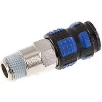 Parker Vernikkeld Messing DN 7.8 Luchtkoppeling Snelkoppeling R 3/8 inch Buitendraad