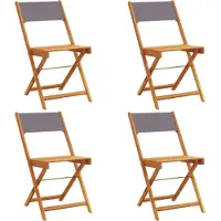 vidaXL Tuinstoelen 4 st inklapbaar massief hout en stof antracietkleur
