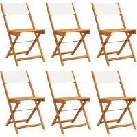 vidaXL Tuinstoelen 6 st inklapbaar massief hout en stof crèmewit