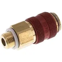 Tameson Messing DN 5 Rood Luchtkoppeling Snelkoppeling G 1/8 inch Buitendraad Double Shut-Off