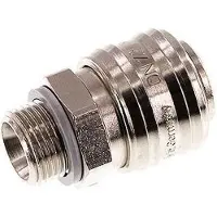 Tameson Vernikkeld Messing DN 7.2 (Euro) Luchtkoppeling Snelkoppeling G 3/8 inch Buitendraad Double Shut-Off
