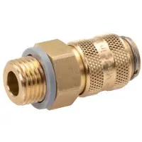 Tameson Messing DN 5 Zwart Luchtkoppeling Snelkoppeling G 1/4 inch Buitendraad Double Shut-Off