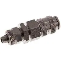 Parker RVS DN 5 Luchtkoppeling Snelkoppeling 6x8 mm Push-On Schotkoppeling