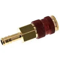 Parker Messing DN 7.2 (Euro) Rood-Coded Luchtkoppeling Snelkoppeling 9 mm Slangpilaar