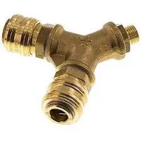 Tameson Messing DN 7.2 (Euro) Luchtkoppeling Snelkoppeling G 1/4 inch Buitendraad Wandmontage 2-weg