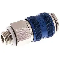 Tameson Vernikkeld Messing DN 5 Blauw Luchtkoppeling Snelkoppeling G 1/8 inch Buitendraad Double Shut-Off