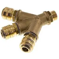 Tameson Messing DN 7.2 (Euro) Luchtkoppeling Snelkoppeling G 1/2 inch Buitendraad Wandmontage 3-weg