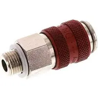 Tameson Vernikkeld Messing DN 5 Rood Luchtkoppeling Snelkoppeling G 1/8 inch Buitendraad Double Shut-Off