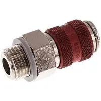 Tameson Vernikkeld Messing DN 5 Rood Luchtkoppeling Snelkoppeling G 1/4 inch Buitendraad