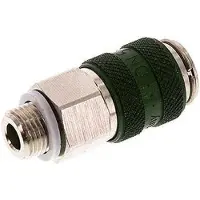 Tameson Vernikkeld Messing DN 5 Groen Luchtkoppeling Snelkoppeling G 1/8 inch Buitendraad Double Shut-Off