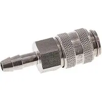 Tameson RVS DN 5 Luchtkoppeling Snelkoppeling 6 mm Slangpilaar Double Shut-Off