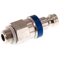 Tameson Vernikkeld Messing DN 5 Blauw Luchtkoppeling Insteeknippel G 1/8 inch Buitendraad Double Shut-Off