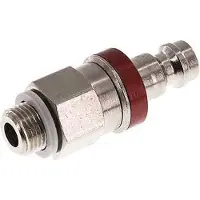 Tameson Vernikkeld Messing DN 5 Rood Luchtkoppeling Insteeknippel G 1/8 inch Buitendraad Double Shut-Off
