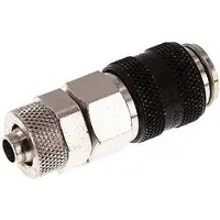 Tameson Vernikkeld Messing DN 5 Zwart Luchtkoppeling Snelkoppeling 6x8 mm Push-On Double Shut-Off