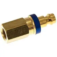 Tameson Messing DN 5 Blauw Luchtkoppeling Insteeknippel G 1/8 inch Binnendraad Double Shut-Off