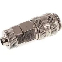Tameson Vernikkeld Messing DN 5 Luchtkoppeling Snelkoppeling 6x8 mm Push-On Double Shut-Off