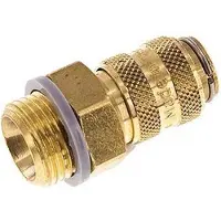 Tameson Messing DN 5 Luchtkoppeling Snelkoppeling G 3/8 inch Buitendraad Double Shut-Off