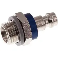 Tameson Vernikkeld Messing DN 5 Blauw Luchtkoppeling Insteeknippel G 1/4 inch Buitendraad