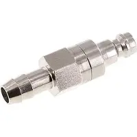 Tameson Vernikkeld Messing DN 5 Luchtkoppeling Insteeknippel 8 mm Slangpilaar Double Shut-Off