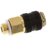 Tameson Messing DN 5 Zwart Luchtkoppeling Snelkoppeling G 1/8 inch Buitendraad Double Shut-Off