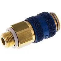 Tameson Messing DN 5 Blauw Luchtkoppeling Snelkoppeling G 1/8 inch Buitendraad Double Shut-Off