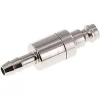 Tameson Vernikkeld Messing DN 5 Luchtkoppeling Insteeknippel 6 mm Slangpilaar Double Shut-Off