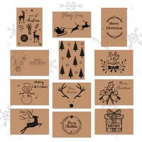 Giftmas - Kerstkaarten - Wenskaarten - 36 stuks - Met enveloppen en stickers - 10x15cm - Bruin