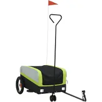 vidaXL Fietsaanhanger, zwart en groen, 30 kg, staal