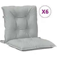 vidaXL Stoelkussens 6 st lage rug 100x50x7 cm stof lichtgrijs