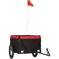 vidaXL Fietstrailer 45 kg ijzer zwart en rood