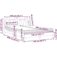 vidaXL Bed "Viana" met matras kunstleer wit 140x190 cm