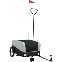 vidaXL Fietstrailer 30 kg ijzer zwart en grijs