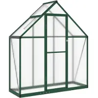 vidaXL Kas met funderingsframe, groen, 169x58x195 cm, aluminium