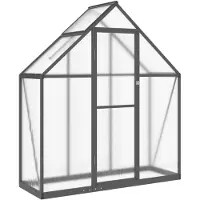 vidaXL Tuinkas met basisframe 169x58x195 cm aluminium antracietkleurig