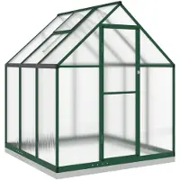 vidaXL Tuinkas met basisframe 169x169x202 cm aluminium groen
