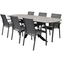 AVH-Collectie San Francisco Malaga dining tuinset 240x100xH76 cm 7 delig keramiek