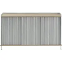 Muuto Enfold Dressoir 45x148 Cm Geolied Eiken / Grijs - Dressoirs en buffetkasten Gepoedercoat Staal Grey - ENSBD148A03