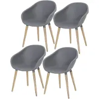 AVH-Collectie Set van 4 Swan dining kuipstoel grijs kunststof