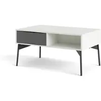 Ebuy24 Elly salontafel 1 lade, 3 planken mat wit, grijs.