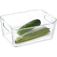 B2X Koelkast organizer mand - transparant - kunststof - 27x19x11 cm - groente - Keukenkastorganizer