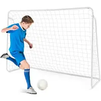 Costway Voetbaldoel, weerbestendig voetbaldoel met net en stevig frame, voetbaldoelen, doelscherm 215 x 152 x 76 cm, geschikt voor recreatie en training