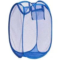 Kipit Wasmand flexibel/opvouwbaar - donkerblauw - kunststof - 33 x 33 x 58 cm - 60 liter - Wasmanden